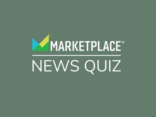 Marketplace news quiz logo on a green background.