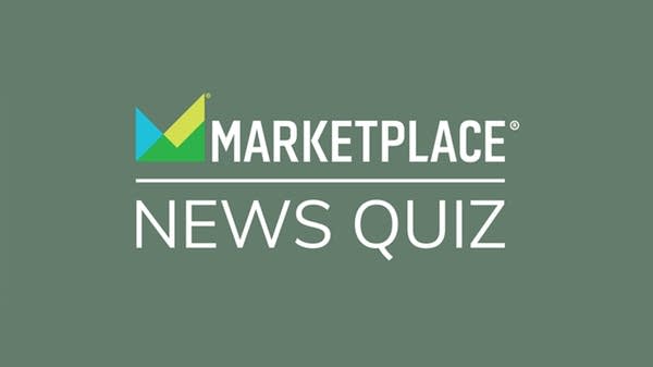 Marketplace news quiz logo on a green background.