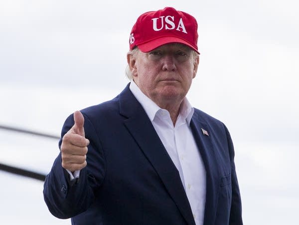 President Trump gives thumbs up