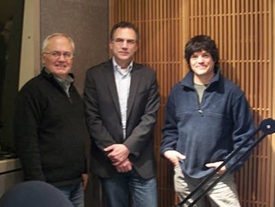 The carol composers and host John Birge