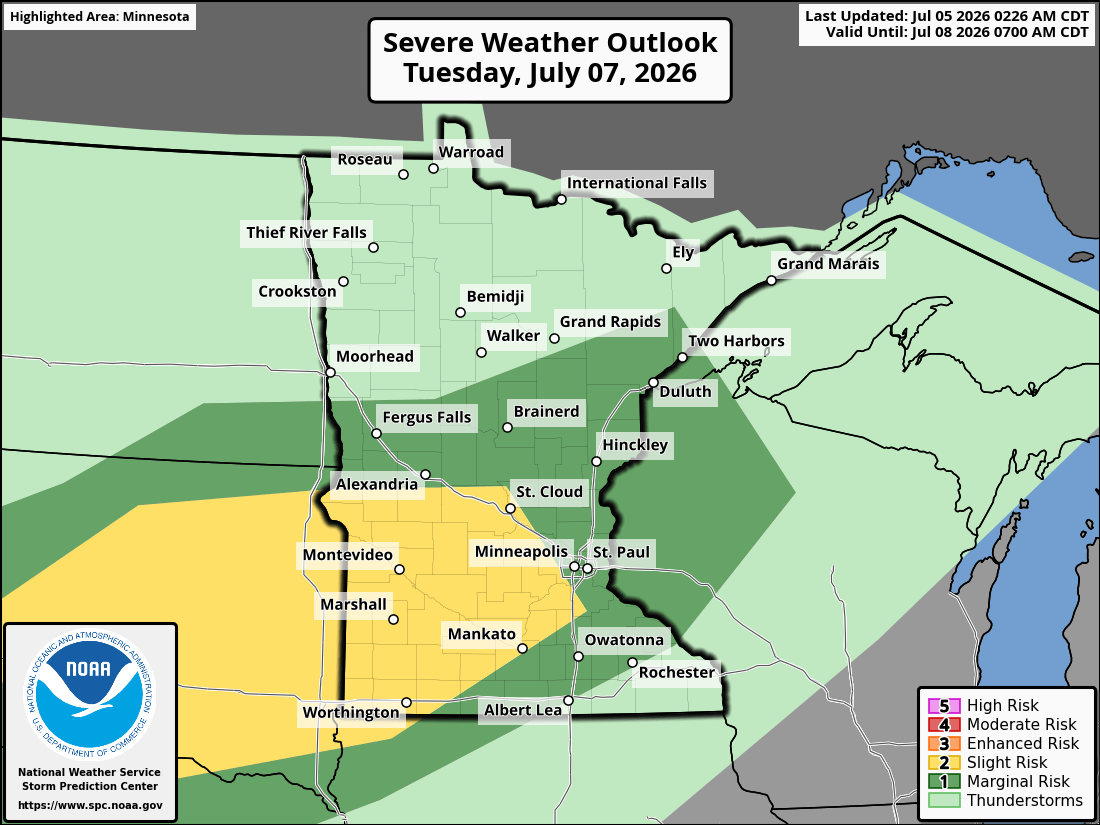 Severe weather risk for Tuesday