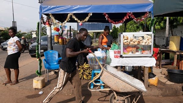 Roadside vendors in Accra, the capital of Ghana as well as its largest city.