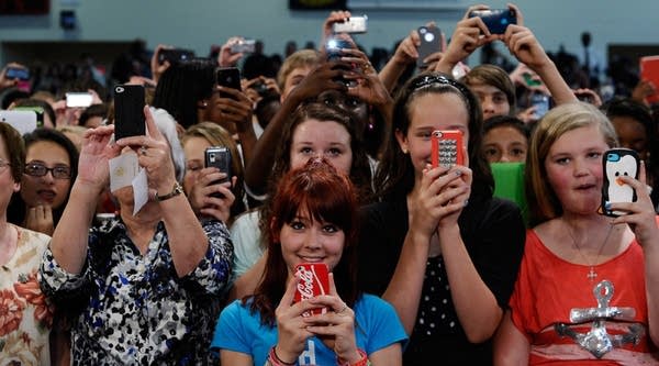 Teachers and students listen to President Barack Obama at Mooresville Middle School in Mooresville, North Carolina, in June 2013. 