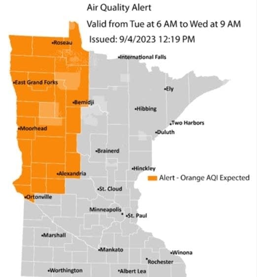 Air quality alert Tuesday into Wednesday