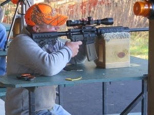 Hunters practice at a shooting range
