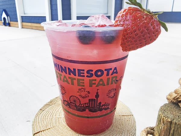 a beverage in a plastic cup