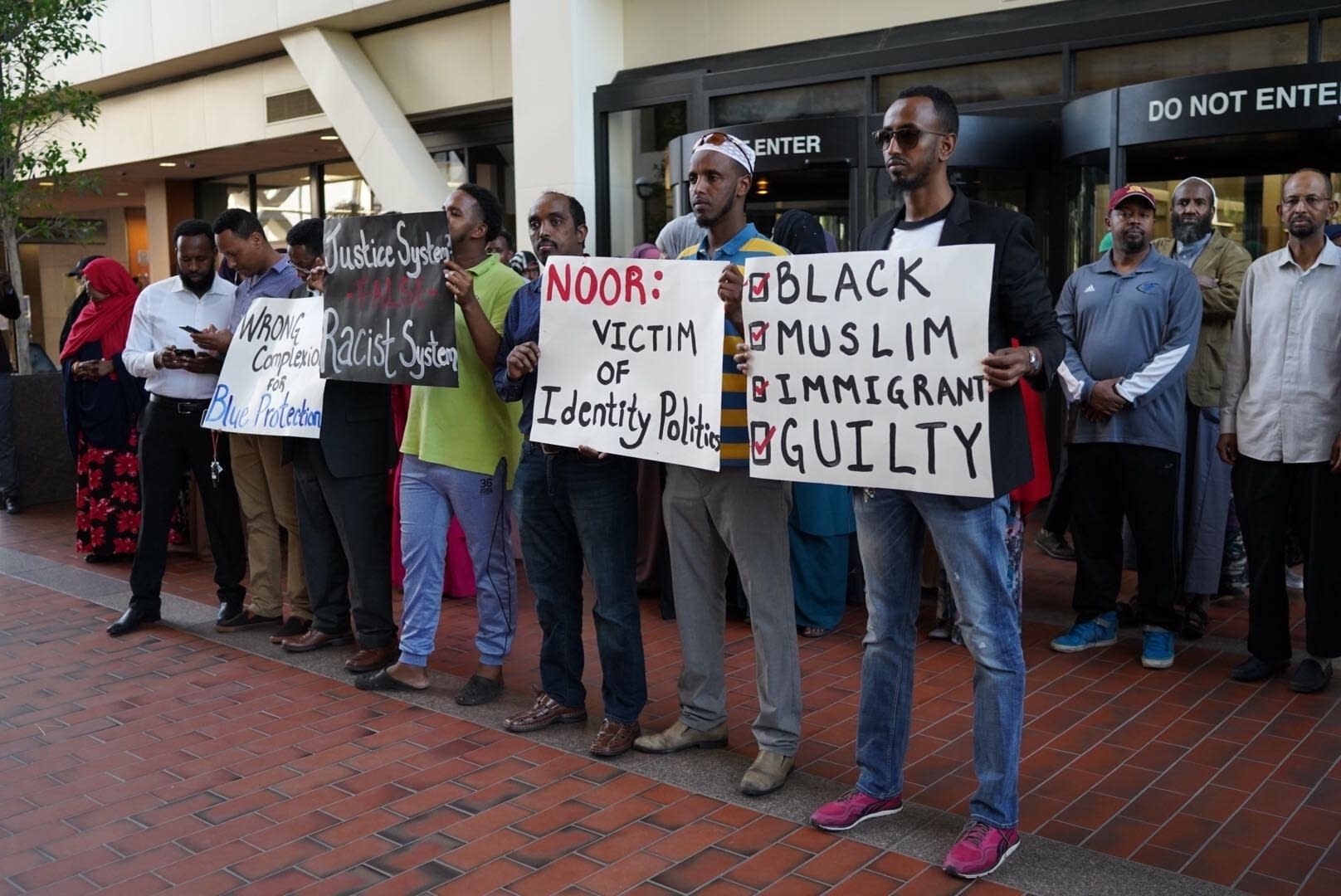 Supporters of ex-Minneapolis police officer Mohamed Noor gather in support