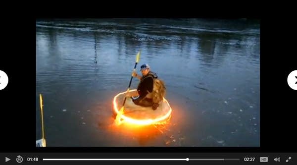 In fall, a young man’s thoughts turn to boating in a pumpkin