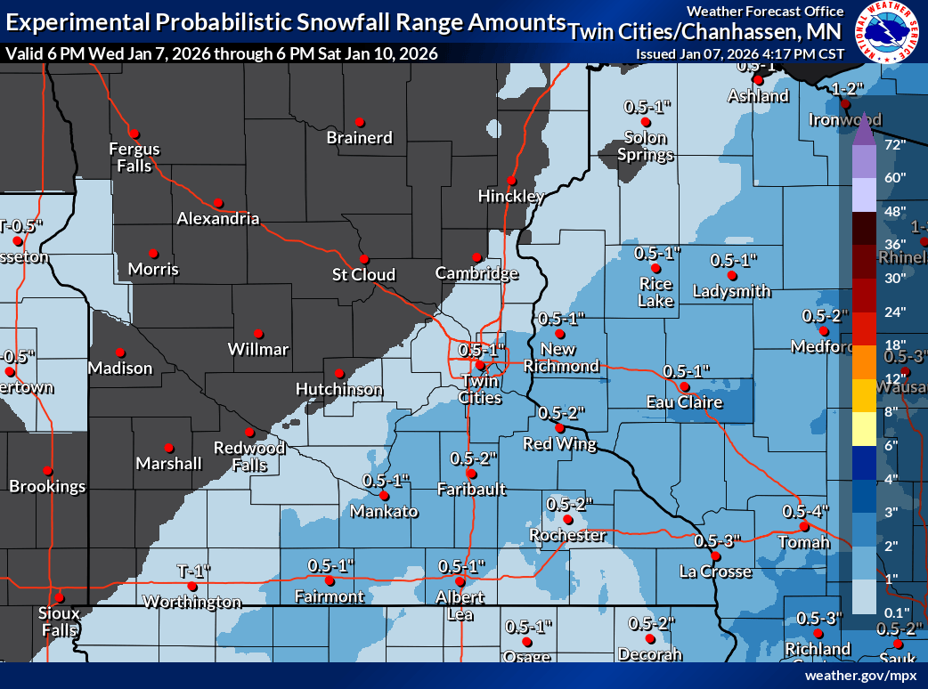 Sloppy rain and wet snow system across southern Minnesota late Thursday