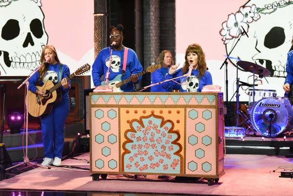 Jenny Lewis performs 'Wasted Youth' on 'The Late Show with Stephen Colbert' on CBS on Tuesday, June 25, 2019.