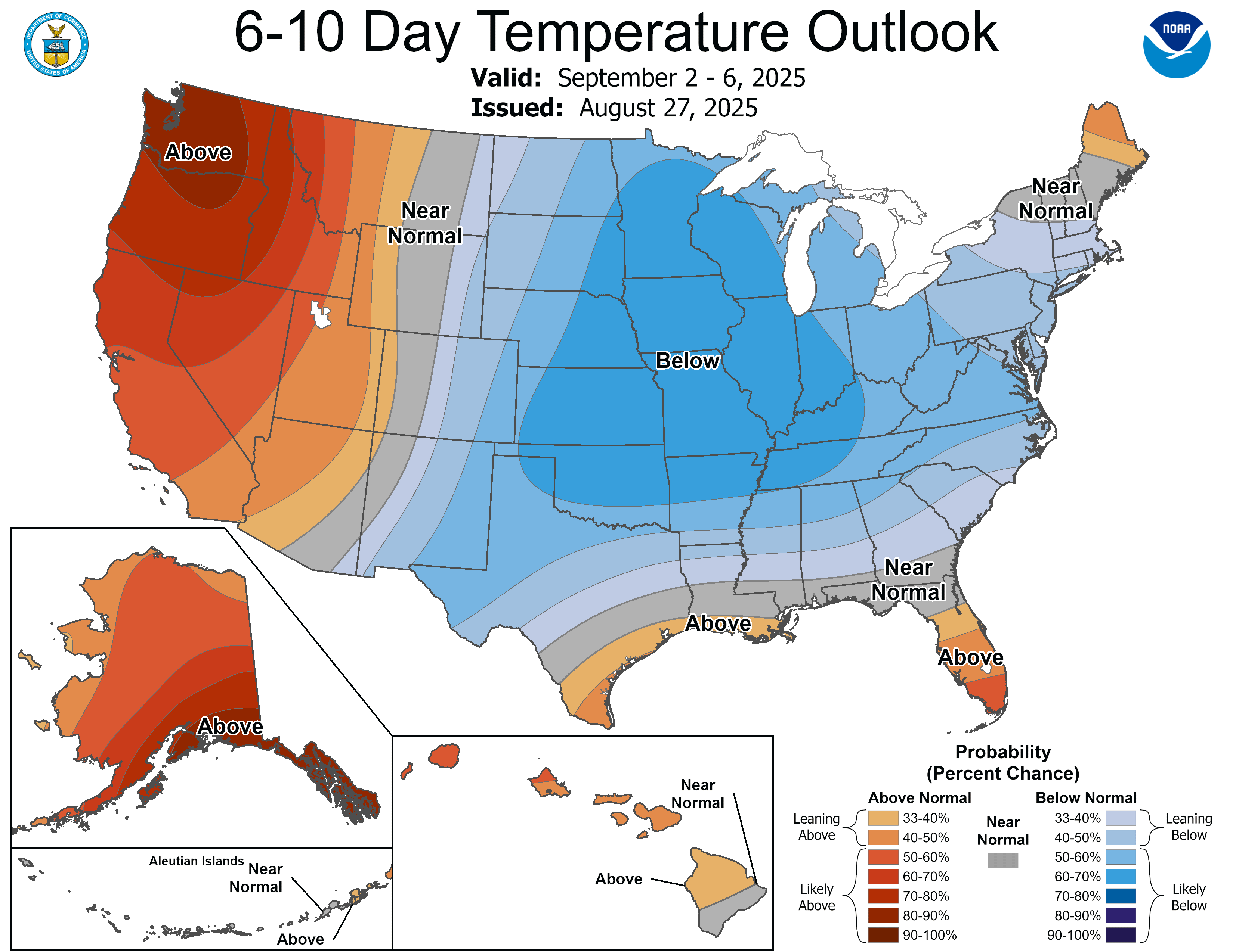 NOAA 6 to 10-day temperature outlook