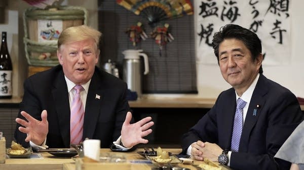 President Trump dines with Japan's Prime Minister Shinzo Abe