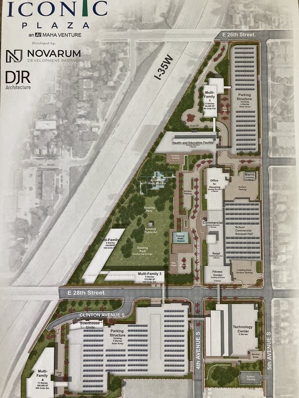 A map rendering of the development plans.