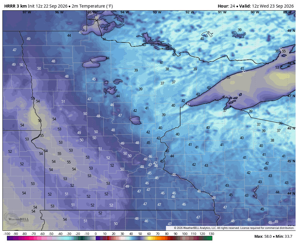 Low temps tonight