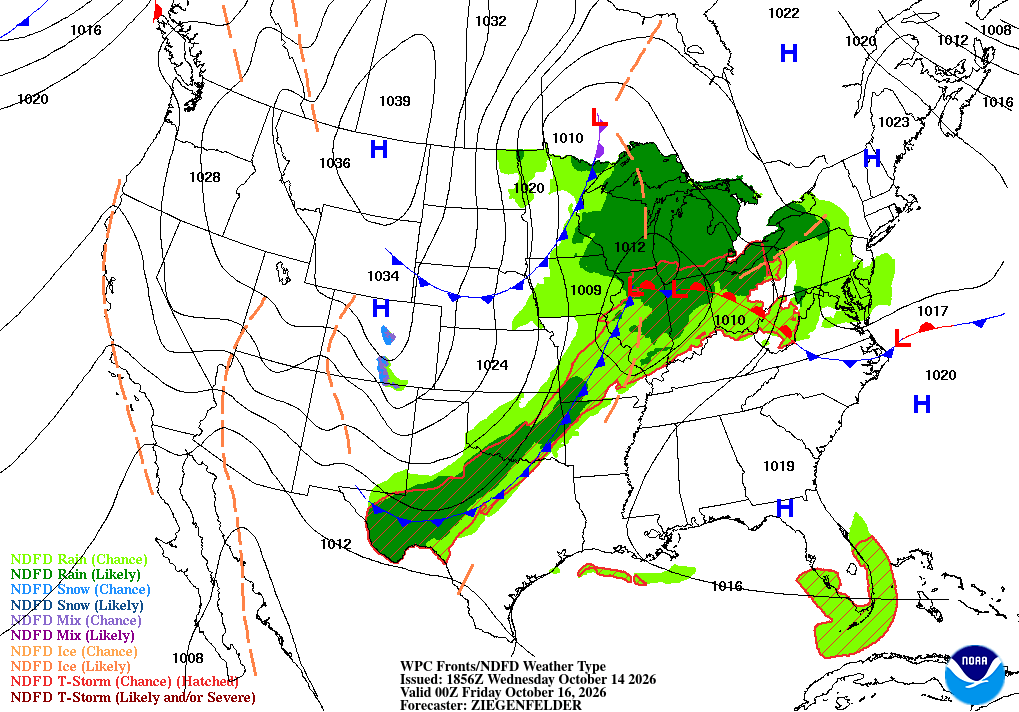 map of us showing various weather symbols