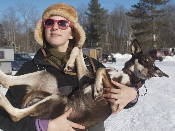 Blair Braverman and one of her sled dogs