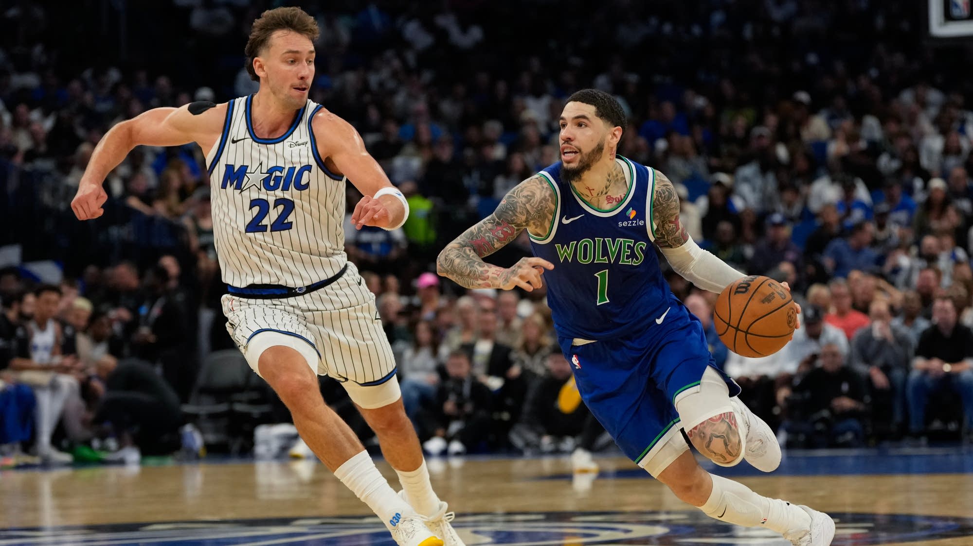 Despite low output from Edwards, Timberwolves dominate glass and roll Magic 115-93