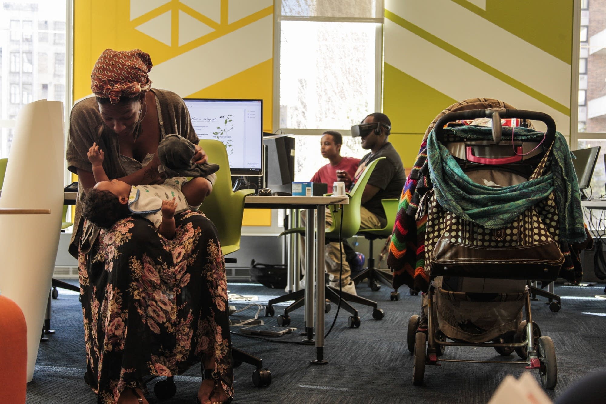 Young mothers also have an opportunity to care for their young ones.
