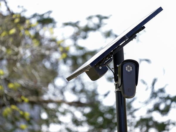 A Flock camera and solar panel