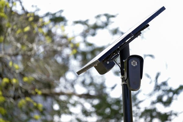 A Flock camera and solar panel