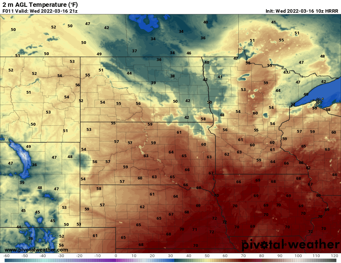 A warm Wednesday; cooler air moves in Thursday