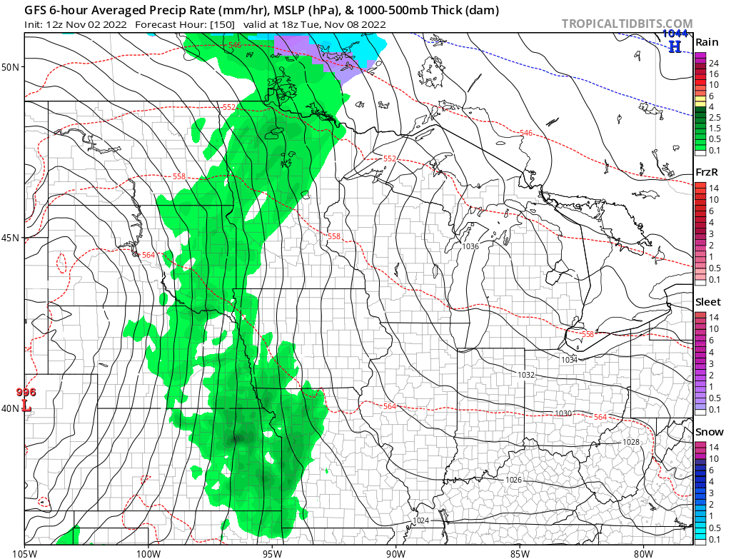 NOAA GFS model Friday