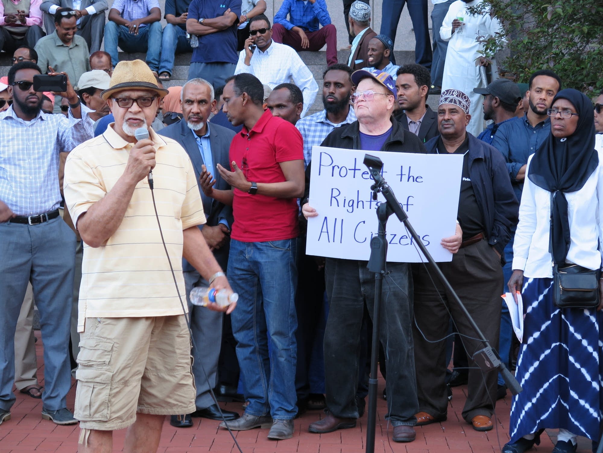 A gathering of supporters of former Minneapolis officer Noor