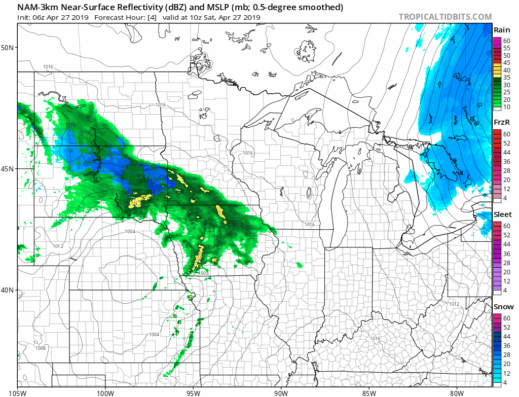 Mix of rain and flakes; several inches of snow for parts of far southern Minnesota