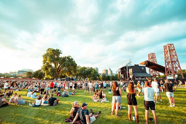 Music fans gather at the Minnesota Country Club Festival in St. Paul on Friday, July 10, 2026.