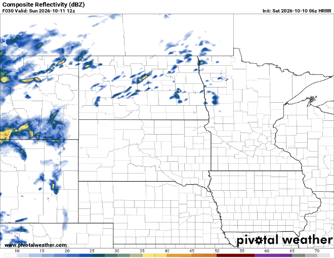 Forecast precipitation Sunday 7 a.m. to midnight