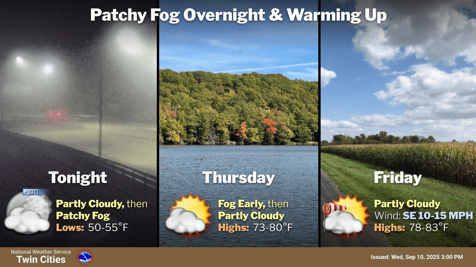 Twin Cities forecast at a glance