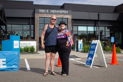 A couple casts their ballot