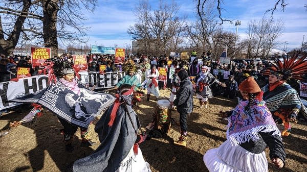 the “Not On Native Land” rally on Saturday