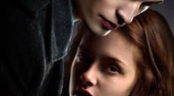 Kristen Stewart and Robert Pattinson from the teen vampire movie "Twilight"