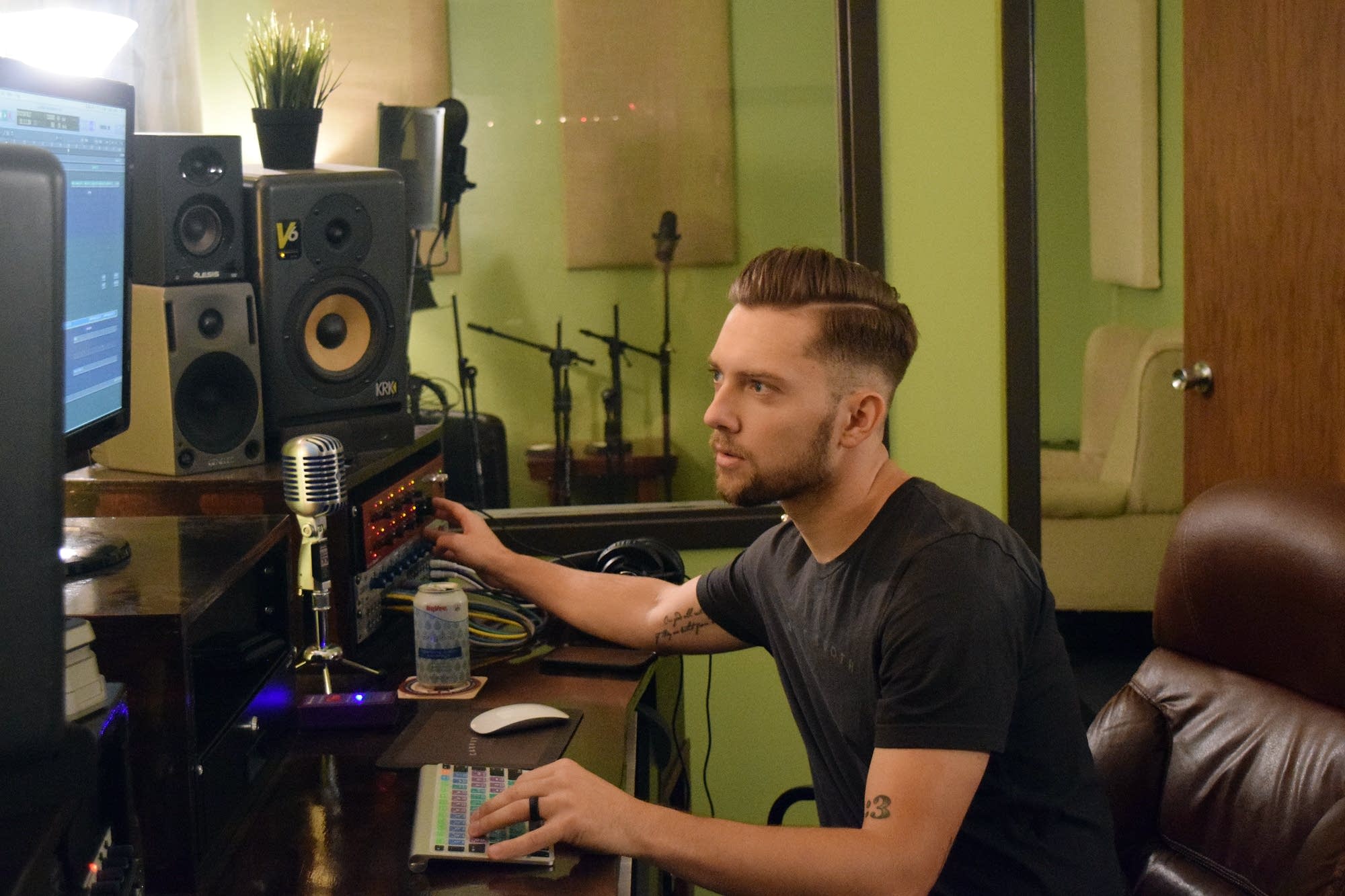 Zach Zurn produces music from his newly opened Carpet Booth Studios.