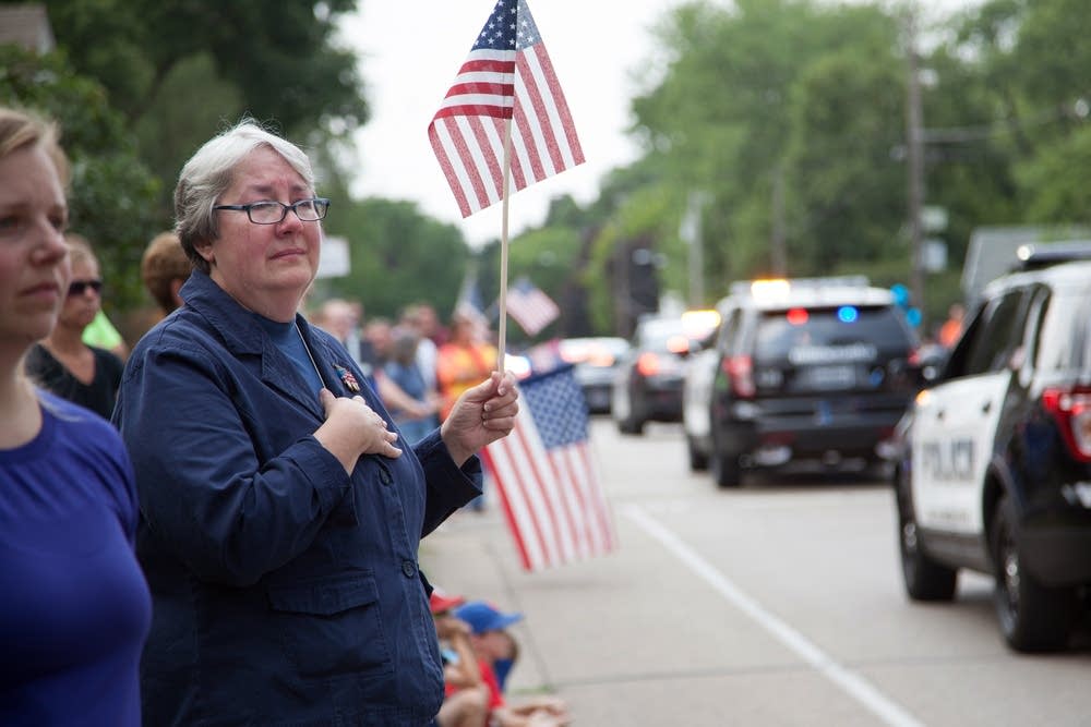 Emotional crowd on Butler Avenue
