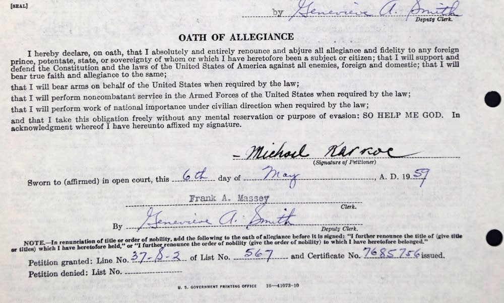 Karkoc's oath of allegiance