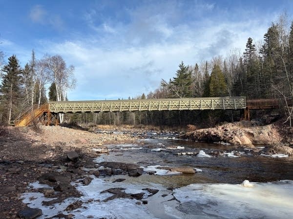 New, more flood-resilient bridge opens above High Falls in Tettegouche State Park
