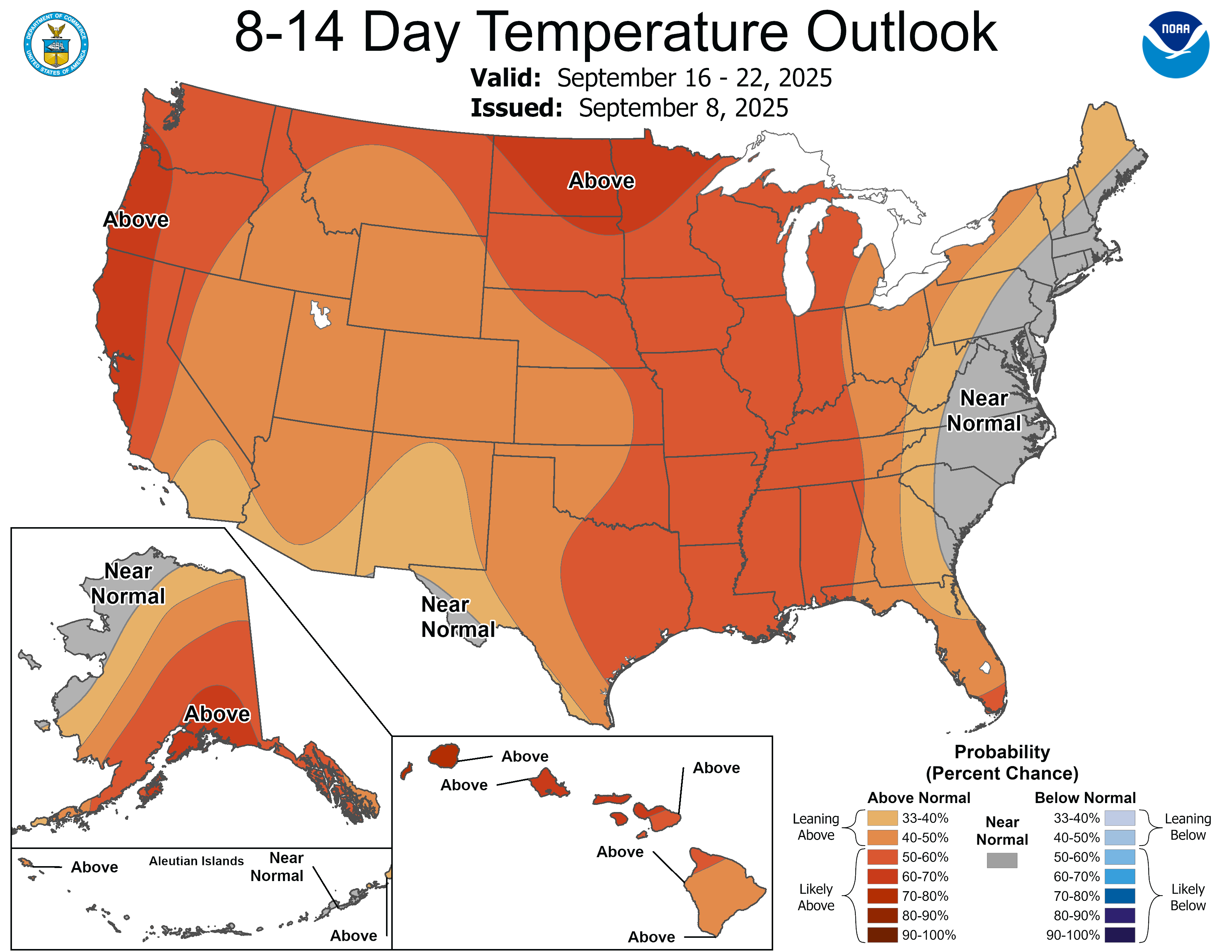 NOAA 8 to 14-day temperature outlook