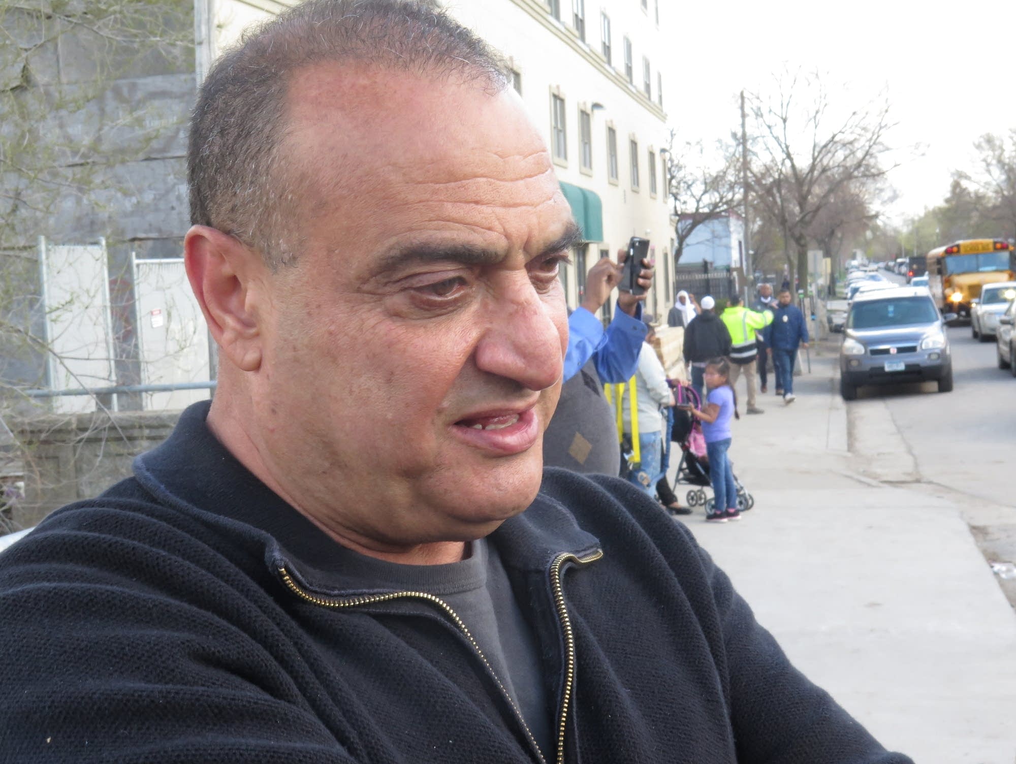Basim Sabri, who owns the apartment building where the children fell.