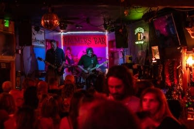 a rock band performing on stage