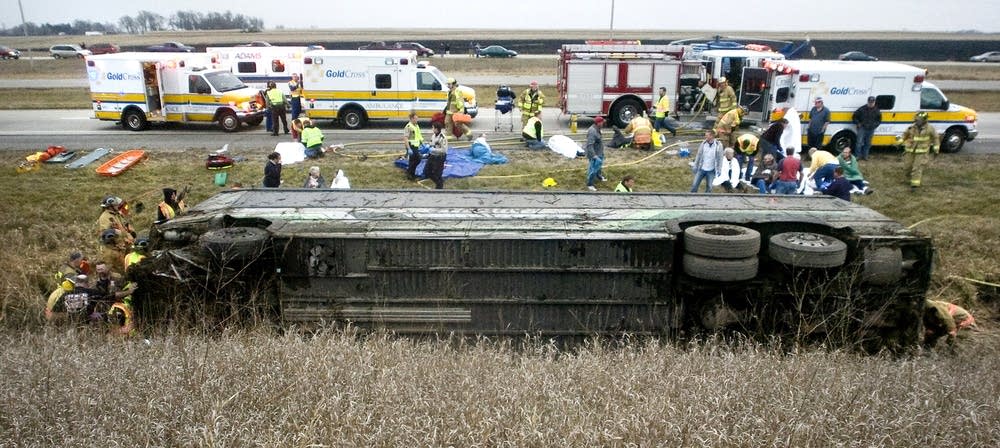 Crashed bus