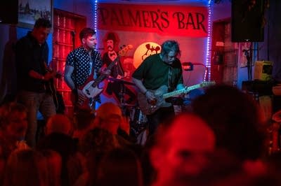 a rock band performing on stage