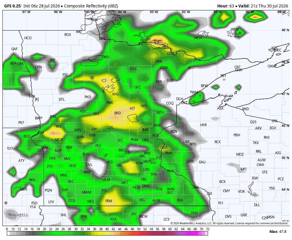 Thursday's rain
