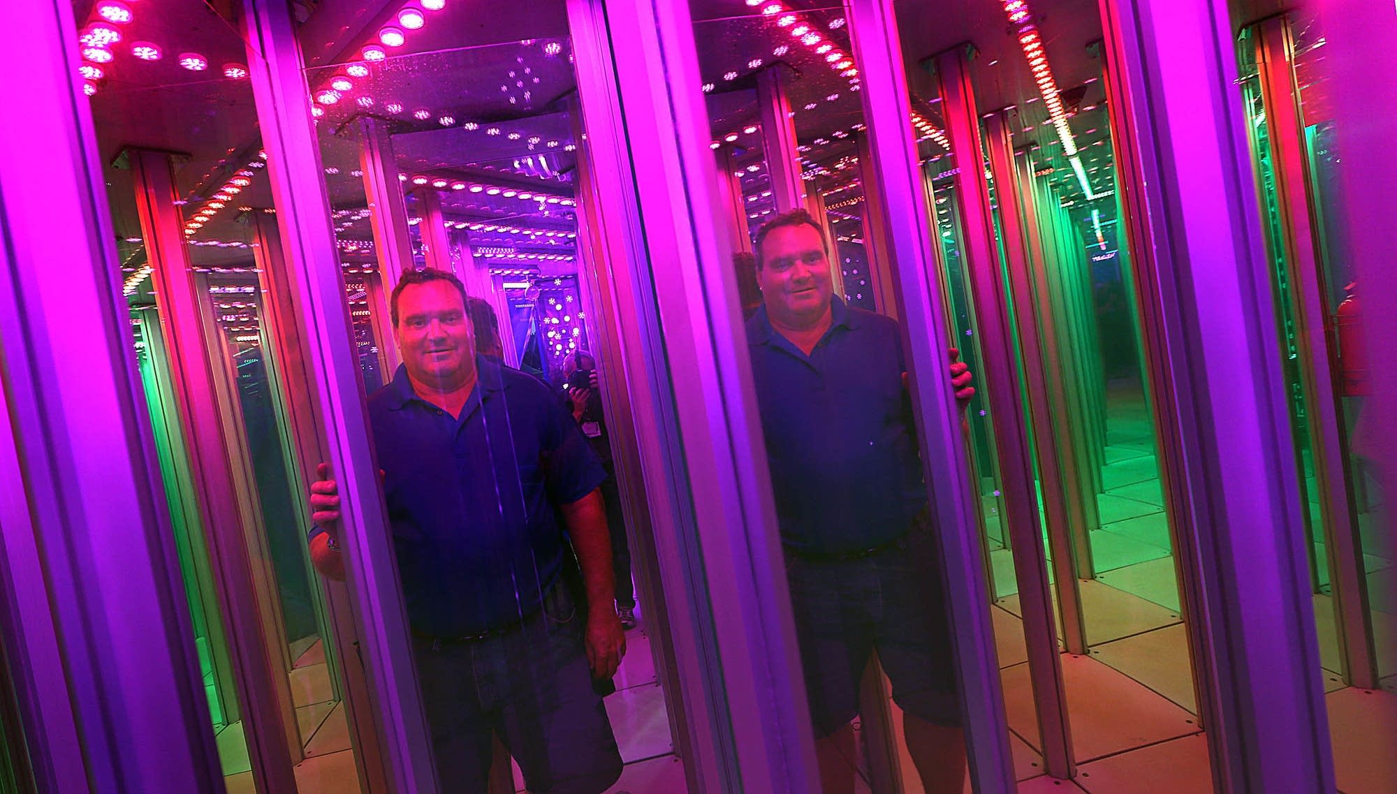 Michael Wood standing inside the Magic Maze.