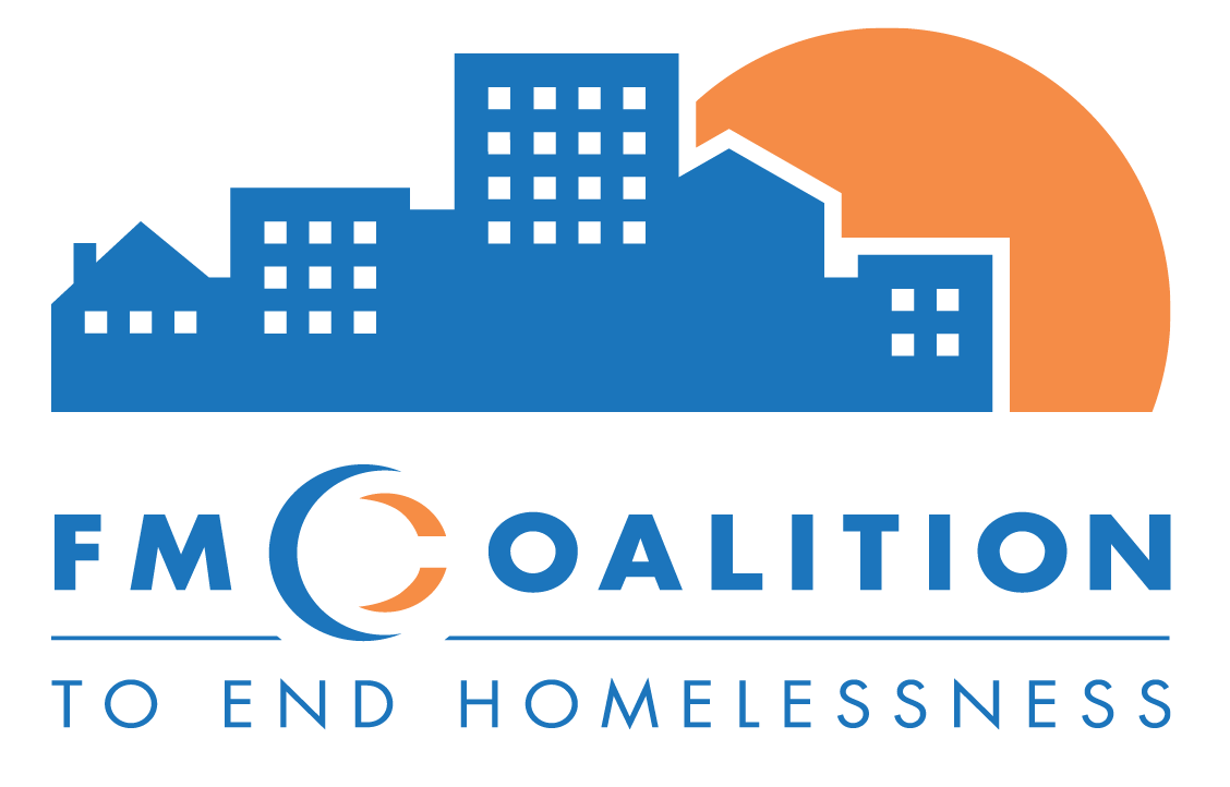 A blue and orange logo featuring a skyline and a large sun behind it.