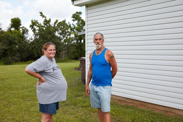 Alexis Sheridan and JJ Jones near Lake Charles in July 2021. 