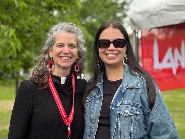 Martha Bardwell and Indigenous Protector Movement CEO Rachel Dionne-Thunder pose for a photo