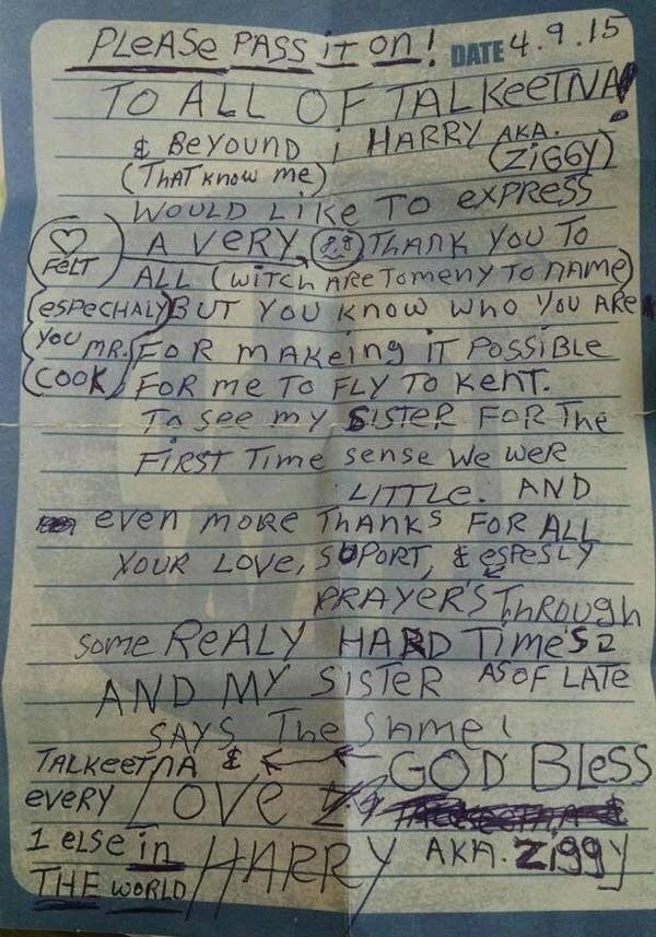 A letter from Harry