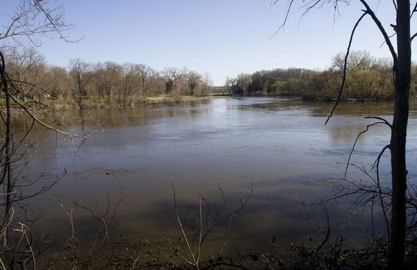 The Minnesota River connecting with the Blue Earth River
